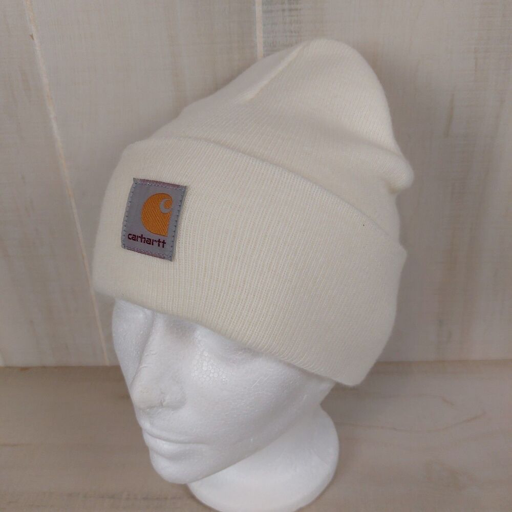 Carhartt Cuffed Knit Beanie Watch Hat Youth One Size Marshmallow